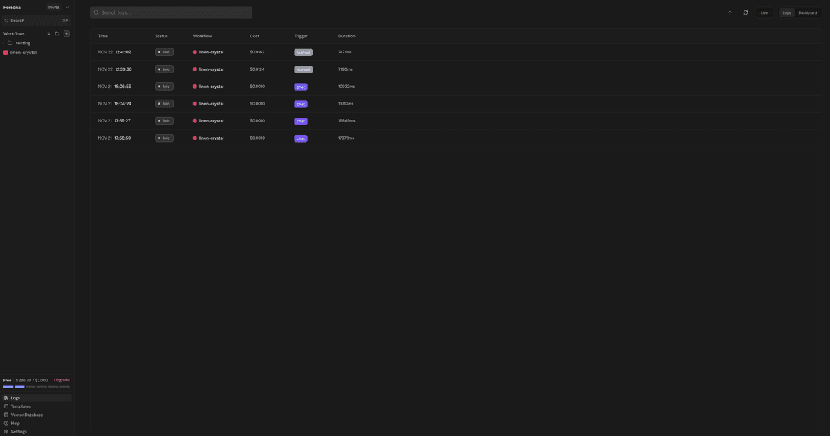 Logs Page